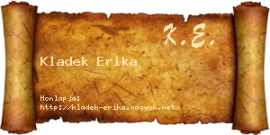 Kladek Erika névjegykártya